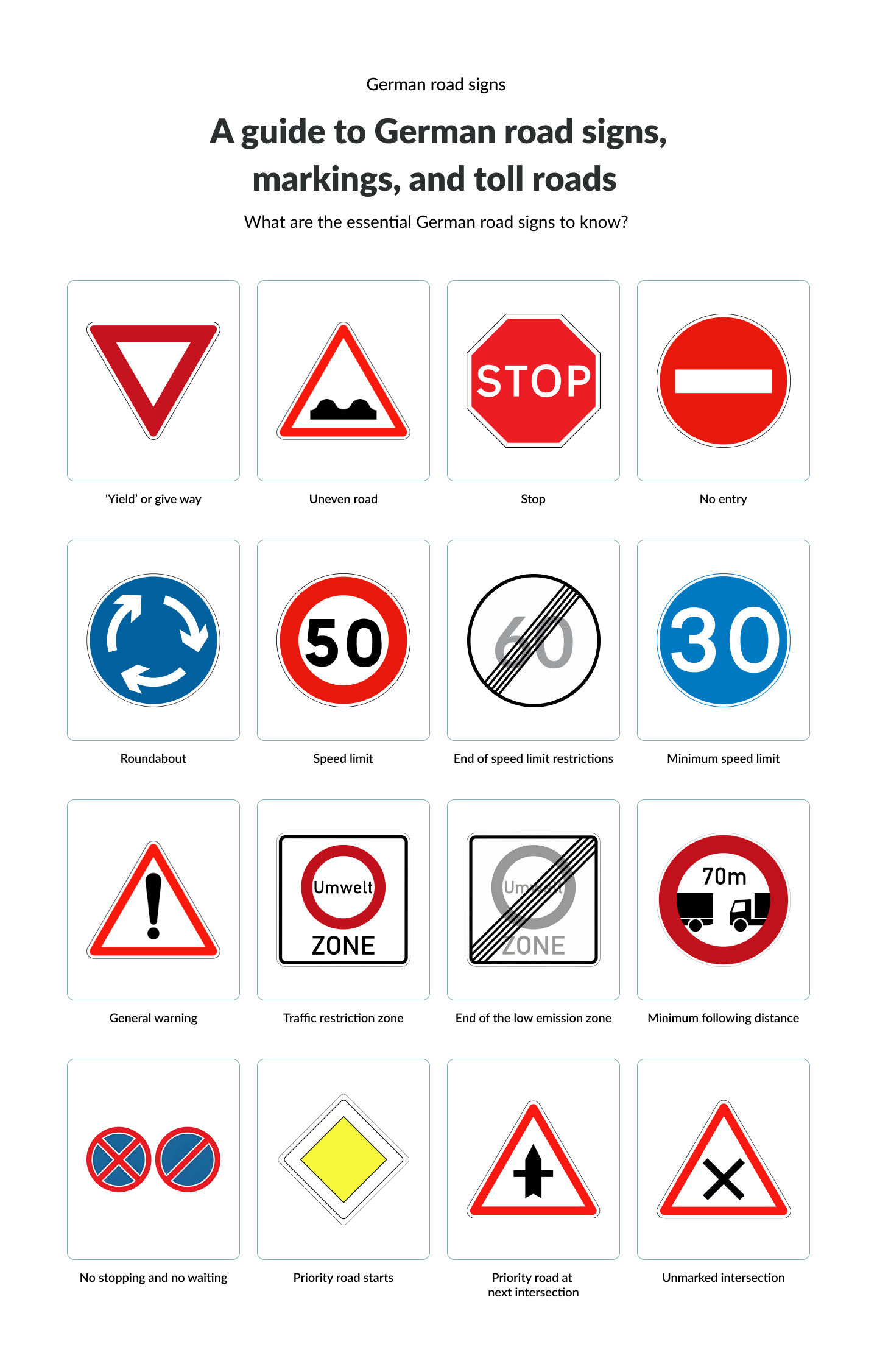 A guide to German road signs, markings, and toll roads RME